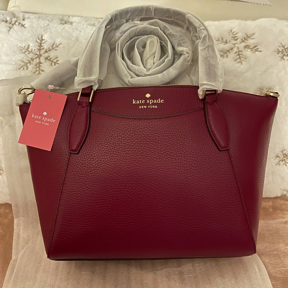 NWT Kate Spade Pebble Leather Monica Satchel Handbag Crossbody Bag